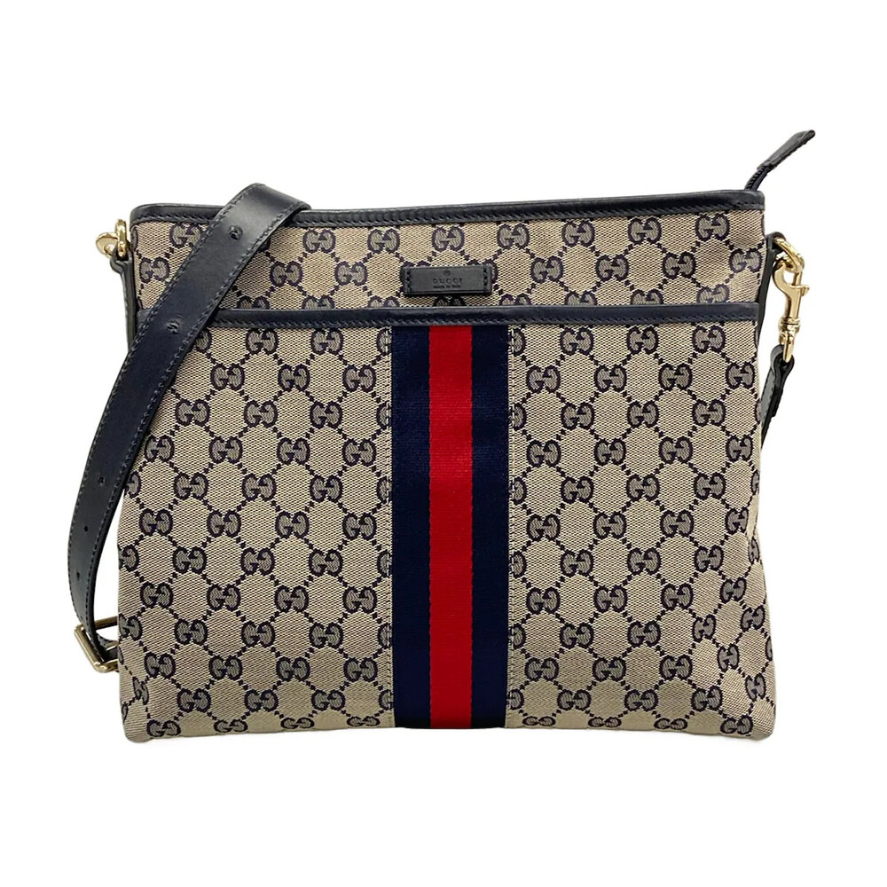 Gucci Gg Beige Dark Navy Red Jacquard #320972G10B